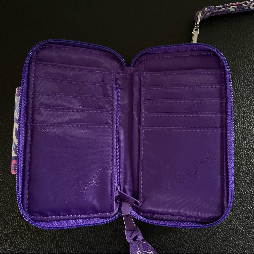 Vera Bradley purple print wallet wristlet - Picture 4 of 7